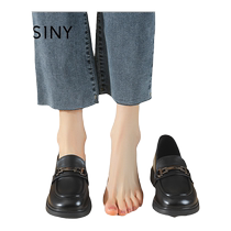 Zhuoshini thick-soled loafers for women 2024 new summer popular British style with skirt black slip-on womens shoes