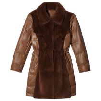 Psalm specially selected lapel rabbit fur stitching sheepskin goose down jacket down jacket fur winter