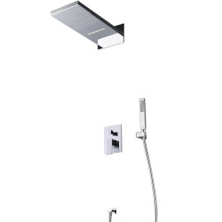 Dingfei Concealed Shower Set Bathroom Shower Large Nozzle In-Wall Concealed Fine Copper Hot and Cold Faucet