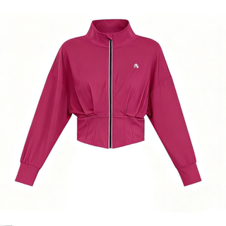 202秋冬新款立领拉链宽松瑜伽健身外套女户外跑步训练骑行运动服