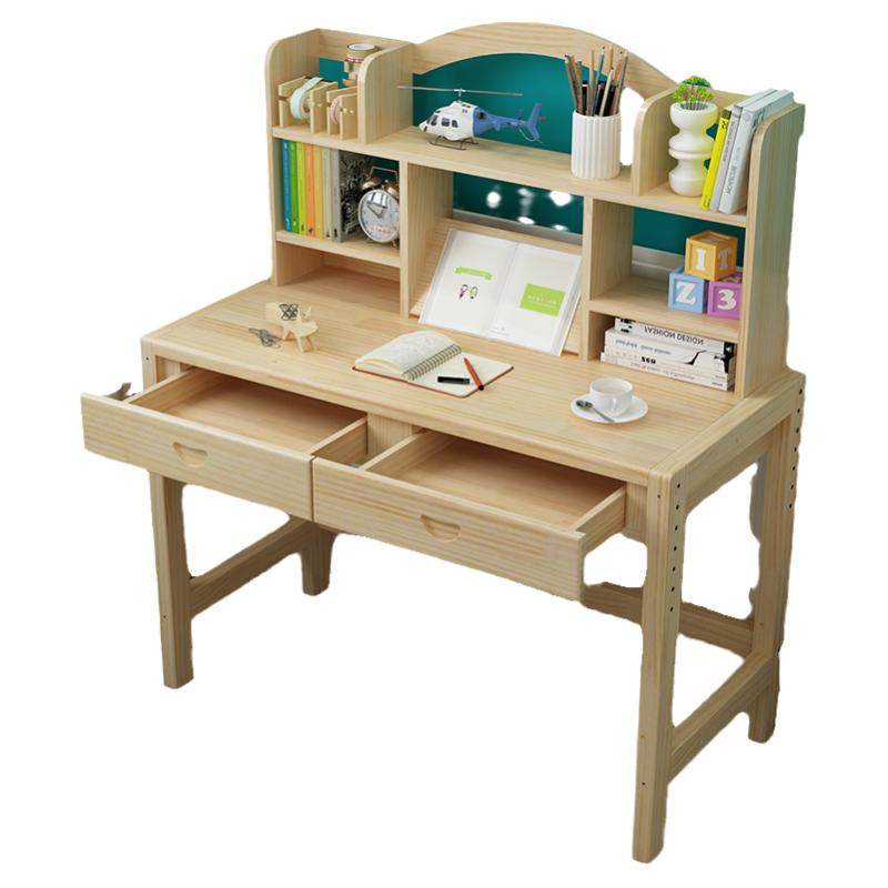 Solid wood liftable primary school children's desk writing table