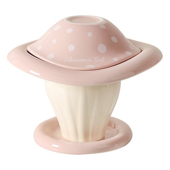 Kawashimaya Cute Mushroom Tableware Set for One Person, Practical Gift Box for Housewarming, Birthday Gift for Best Friend or Female Friend