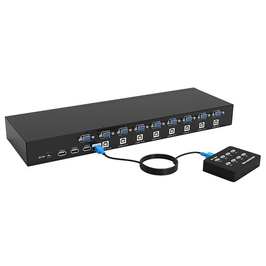 Maxtor VGAKVM switch has 8 inputs and 1 output
