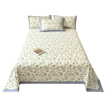 Summer pure cotton old coarse cloth sheet single piece 100 cotton linen linen mat quilt single pillowcase three-piece kang sheet set
