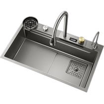 Chigao large single-slot wash basin kitchen thickened stainless steel sink household wash basin single basin wash basin vegetable basin