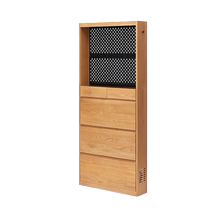 Original element solid wood shoe cabinet oak narrow entrance cabinet living room entry ultra-thin tipping bucket shoe cabinet storage cabinet M2091