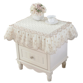 ແບບເອີຣົບ lace bedside table cover cloth cover ຕູ້ເຢັນອະເນກປະສົງ cover towel bedroom simple modern fabric dust cover