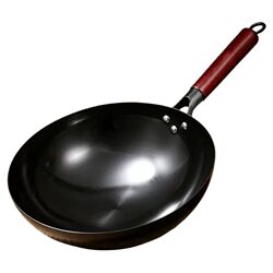 Authentic Lightweight Handmade Iron Wok, Official Flagship Product, Traditional Household Cooking Pot, Non-Stick, Round Bottom, No Coating, Made in Zhangqiu