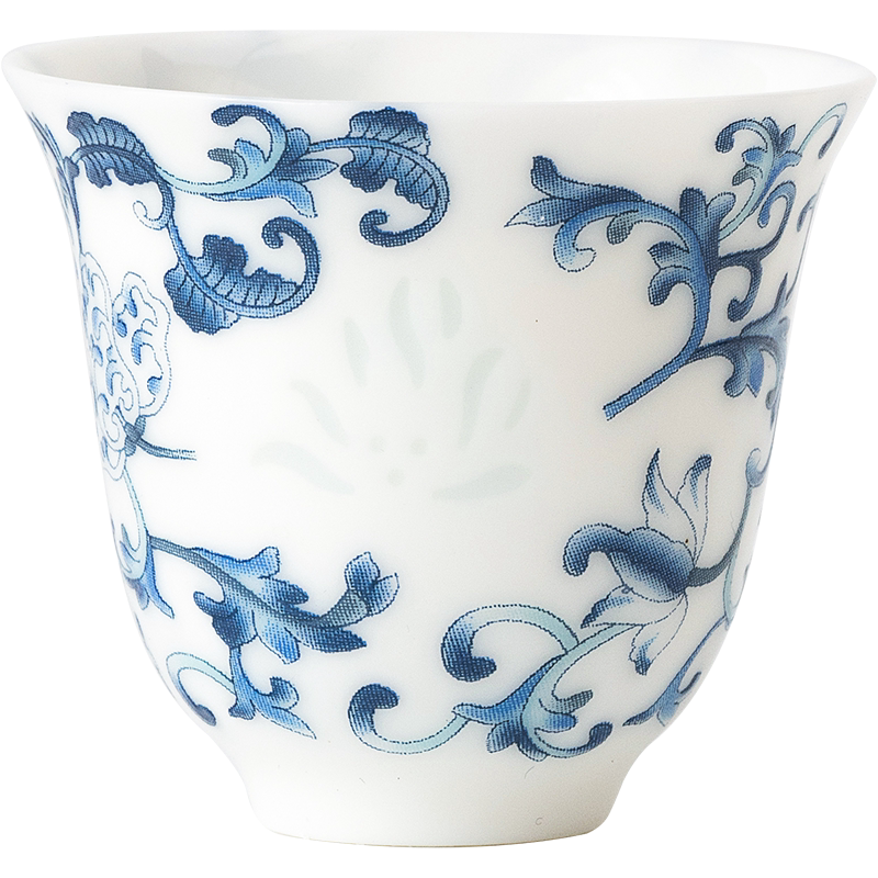 青花 玲瓏盃 茶盃 青花 玲瓏盃 茶盃 景德鎮老廠貨青花玲瓏杯茶碗酒杯中號