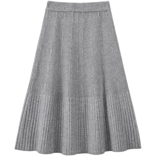 Leting knitted long umbrella skirt women's winter multi-color a version covering flesh and slimming large skirt