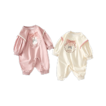 Baby clothes autumn clothes newborn girls onesie full moon and hundred days princess outing clothes spring and autumn clothes