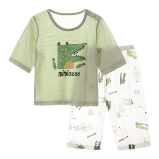 Children's three-quarter sleeve set pure cotton pajamas air-conditioned clothing