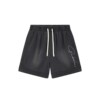BONELESS casual floral embroidered denim shorts drawstring washed loose summer three-quarter pants Tencel straight pants