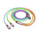 One to three data cable 66W fast charging colorful gradient light