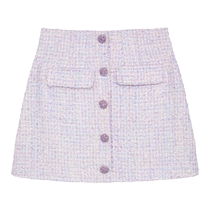 self-portrait spring and summer lilac purple ladylike style high-waisted A-hem versatile short skirt