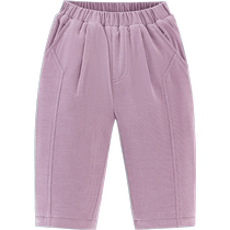 (Same style in the mall) Mini Balabala boys and girls velvet trousers new winter style high waist thickening to keep warm