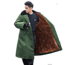 Military cotton green coat for men and women long winter thickened cold storage cold-proof cotton clothing security labor protection cotton coat Northeast large cotton-padded jacket