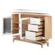 Sanmeng log sideboard integrated solid wood