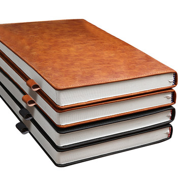 A4 business high-end leather notebook extra large
