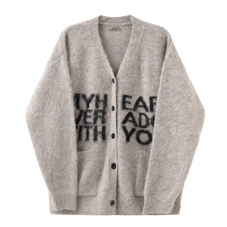 王橹杰同款COLDSTONE秋冬高级字母慵懒软糯毛衣复古针织开衫男女