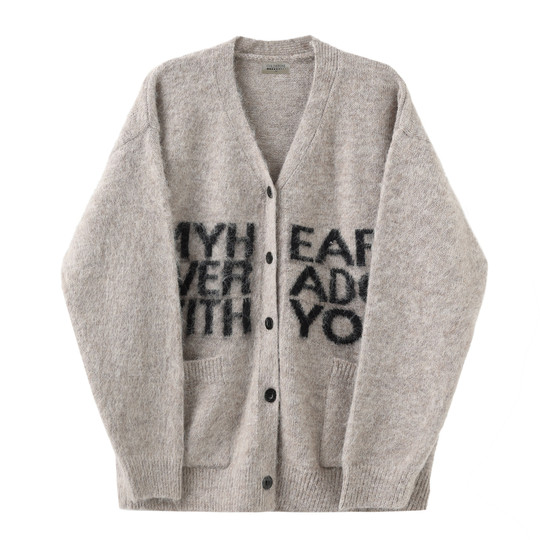 王橹杰同款COLDSTONE秋冬高级字母慵懒软糯毛衣复古针织开衫男女