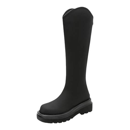 Thick-soled knight boots for fat mm, plus size women's boots that are no bigger than the knee