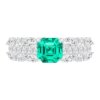 Sterling Silver Wooden Emerald Ring