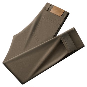 Winter thick casual pants for men's commuter elastic blazers