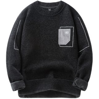 Winter thickened velvet sweater for men, trendy and loose for fat men