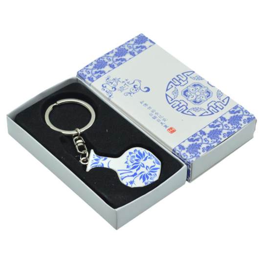 青花瓷钥匙扣挂件 特色中国风送老外小礼品礼物 外事出国纪念品