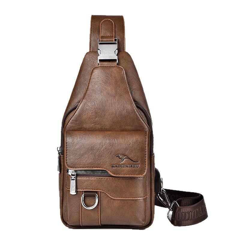 Casual travel retro cowhide chest bag