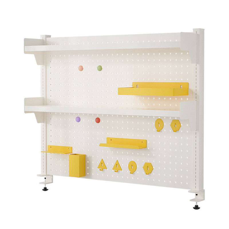 Bookshelf desktop perforated plate storage rack wrought iron clip type