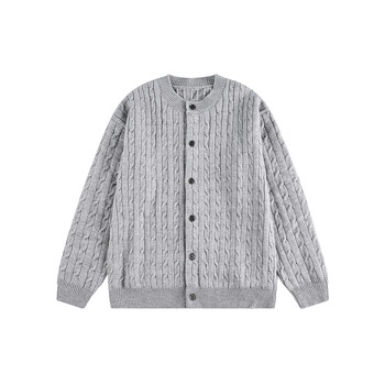 Onun retro cable solid color knitted cardigan autumn Onun retro cable solid color knitted cardigan autumn