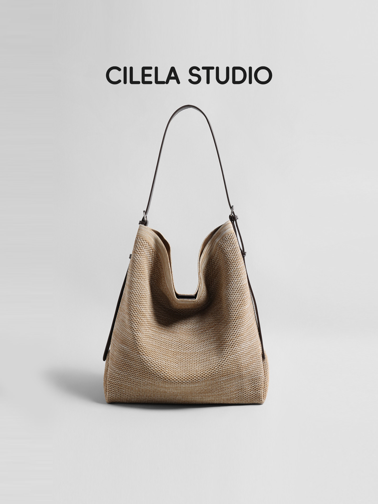 Xileina niche design knitted canvas bag, woven bag, large capacity bucket tote bag, shoulder bag, crossbody bag for women.
