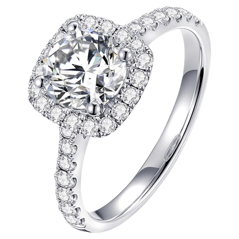I DO Forever cultivated diamond ring proposal one carat artificial synthetic small sugar cube ring