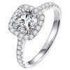 I DO Forever cultivated diamond ring proposal one carat artificial synthetic small sugar cube ring