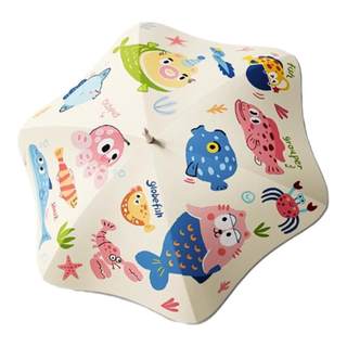 菲诺儿童长柄雨伞男女孩小学生上学专用安全圆角黑胶防晒晴雨两用