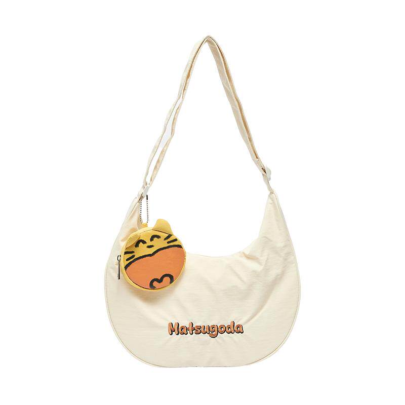 Sanfu shoulder bag summer urban sports Korean casual style crescent bag large capacity cloth soft women's bag 524580