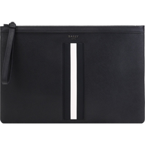 (Self-operated) Bally Bally mens coated recycled cow leather clutch bag striped BOLLIS LARGE MY