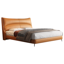 Dipu Italian minimalist leather bed master bedroom large bed modern simple soft bed double wedding bed 2024 new bed