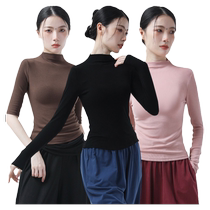 Modern dance classical dance practice clothes half-high collar mid-long sleeve womens tops dance clothes slimming art exam body training clothes
