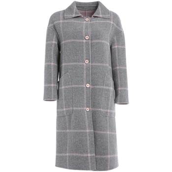 【高级羊绒】乔万尼商场冬季新款格子羊毛呢双面羊绒大衣女长款