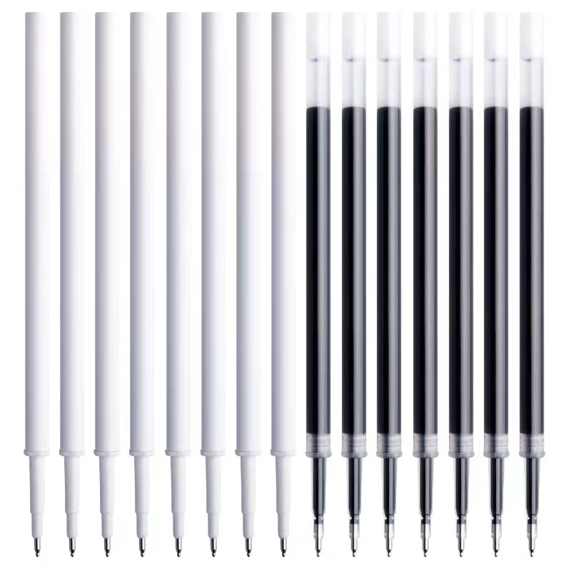 St refill head brush question plastic signature press pen black pole gourd head student exam special white pole neutral refill