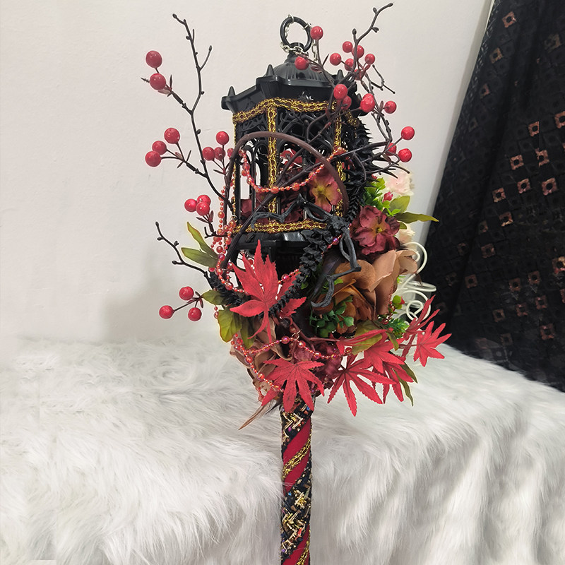 Dark Gothic Lolita Scepter, Dual-Use Birdcage, Tea Party Cane, Small Accessory, Lolita Wedding Prop