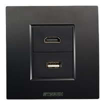 Type 86 concealed multimedia black 4K video high-definition cable HDMI data extension docking USB socket panel