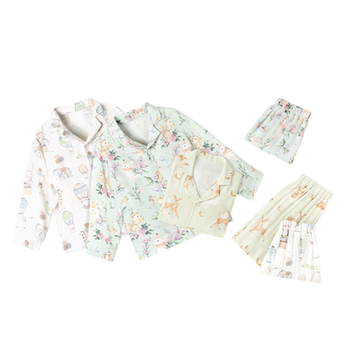 Nido bear spring and autumn children's home clothing set men and female baby long sleeve pajamas gauze