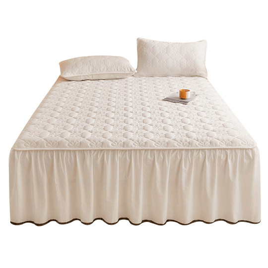 Maternity and baby grade quilted bed skirt to cover ugliness, non-slip, machine washable