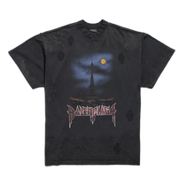 BALENCIAGA 24th autumn new product PARIS MOON DOUBLE FRONT large profile T-shirt