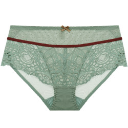 Yiqian Lace Large Size Fat mm Underwear Feminine Pure Cotton Hip Cover Mid-waist Boxer Briefs