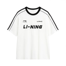 Li ning 단축 남성 및 여성 대학 스타일 여름 무거운 순수면 2025 새로운 중립 라운드 목 커플의 스포츠 티셔츠